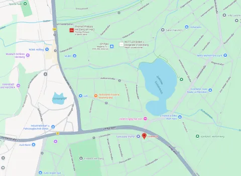 Ausschnitt einer Landkarte, um die Anfahrt zur Lodewick GmbH zu zeigen.